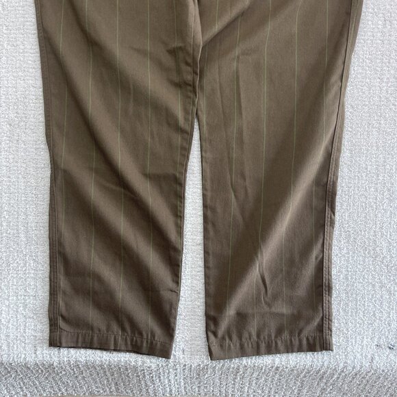 NWT Volcom Psychstone Trousers Brown / Green Lines Elastic Waist Pants Men's XL - Picture 3 of 11
